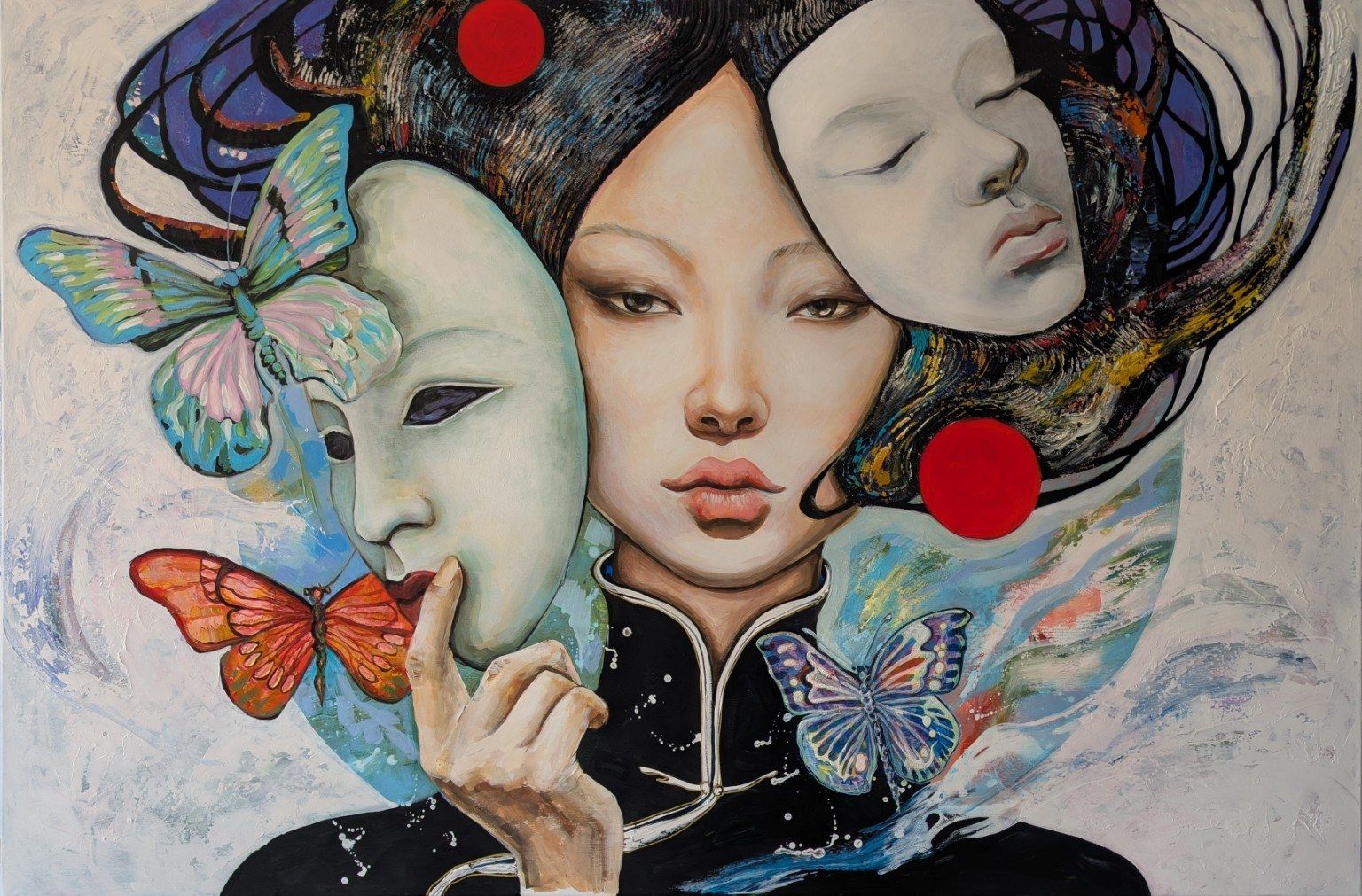 Bi Ba Bid, symbolic figurative painting by Zazaa Ganbold